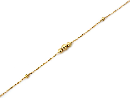 Bransoletka złota z frezowanymi kulkami