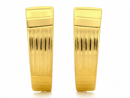 Kolczyki złote angielskie podłużne bez kamieni