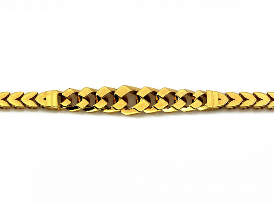 Bransoletka złota poszerzana elementowa