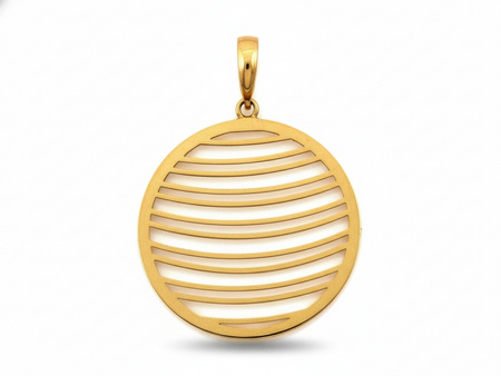 Zawieszka złota wisząca ażurowa duża okrągła