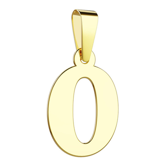 Złota literka O - mala zawieszka 333