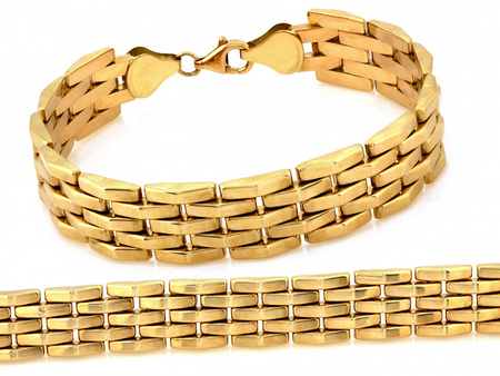 Szeroka złota bransoleta okazała z ruchomych części