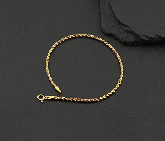 Złota bransoletka 585 kordel korda 