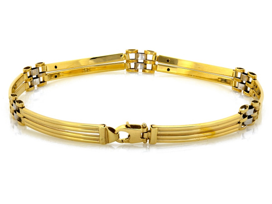 Bransoletka złota męska sztywne elementy