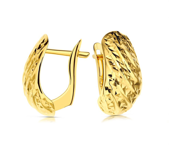 Złote kolczyki 375 diamentowane - klasyczne