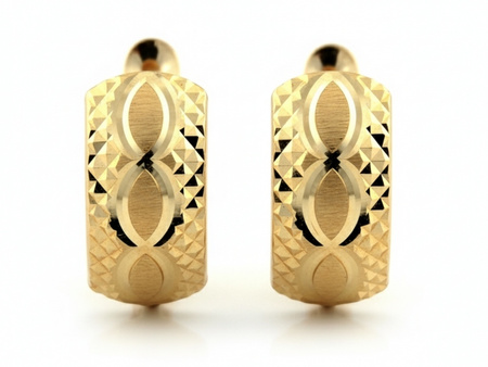 Złote kolczyki dyskretne eleganckie angielskie zapięcie