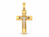 Dwukolorowy złoty krzyżyk z Jezusem