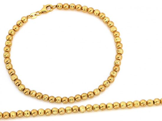 Bransoletka złota z błyszczących kulek