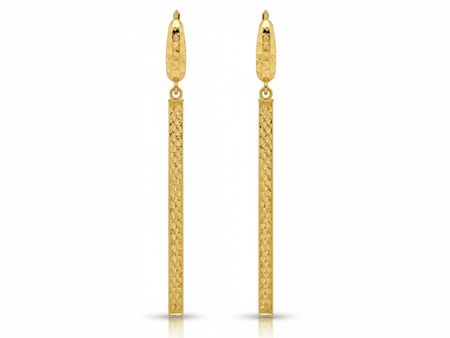 Kolczyki złote długie sztywne angielskie