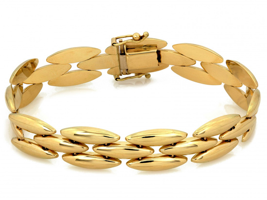 Bransoletka złota szeroka elementowa ruchoma