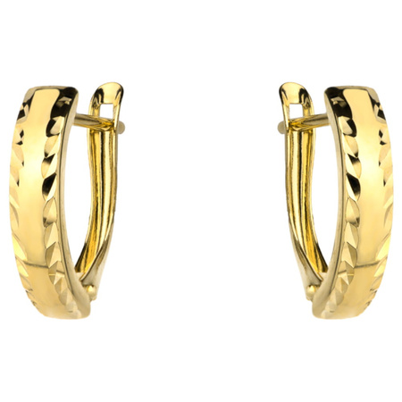 Złote kolczyki 585 diamentowane - klasyczne