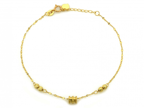 Bransoletka złota łańcuszkowa z kulkami