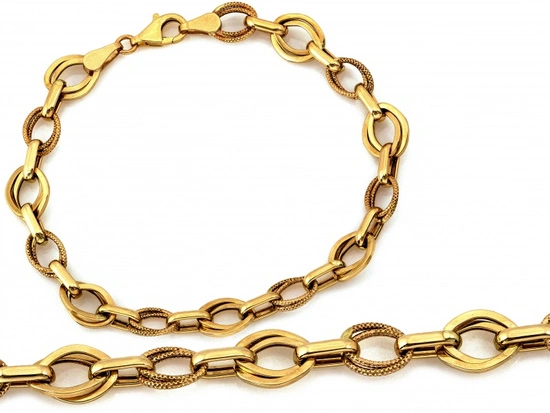 Złota bransoletka z dużych ogniw