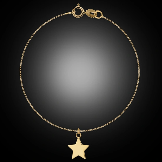 Złota bransoletka 585 minimalistyczny ankier z gwiazdką 