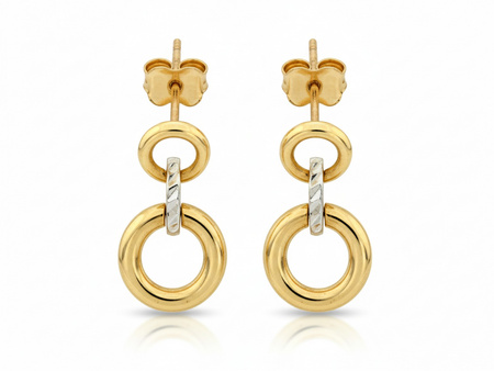 Kolczyki złote subtelne z kółeczek na sztyfcie