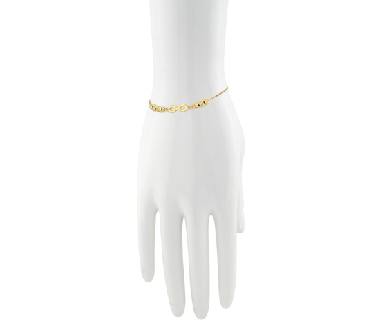Złota bransoletka 925 nieskończoność z kuleczkami - 15,5 - 18,5 cm