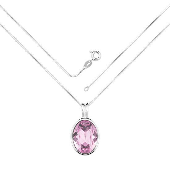 Naszyjnik srebrny 925 Swarovski - elipsa 