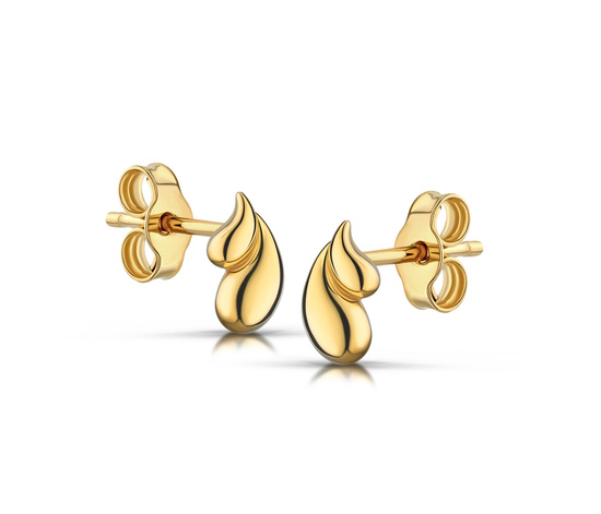 Złote kolczyki 585 podwójne krople, łezki