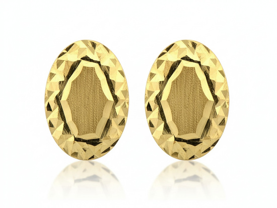 Owalne kolczyki złote sztyfty bez kamieni