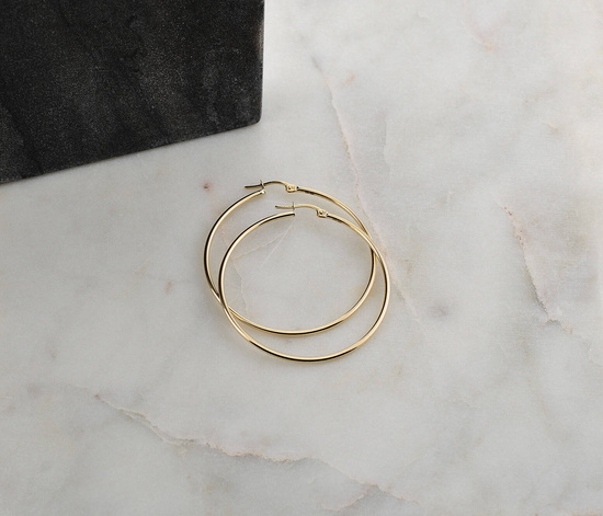 Złote kolczyki koła 375 - 42 mm