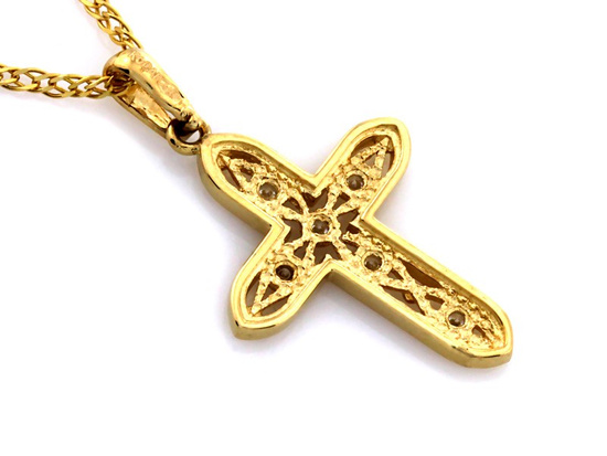 Mały złoty krzyżyk na łańcuszek dla kobiety