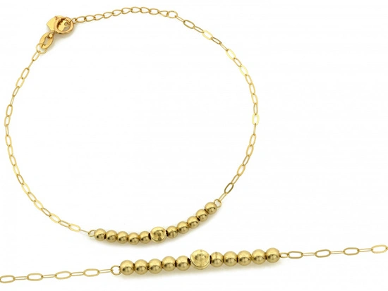 Bransoletka złota z kulkami łąńcuszkowa