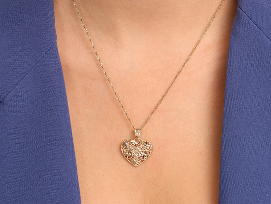 Zawieszka złota ażurowe serce