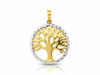 Złota zawieszka drzewko szczęścia diamentowane
