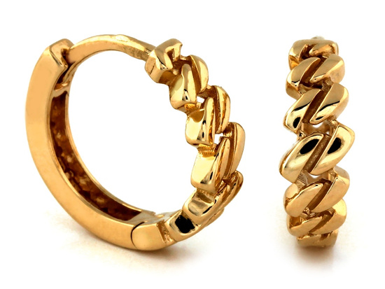 Kolczyki złote małe kółeczka ozdobne