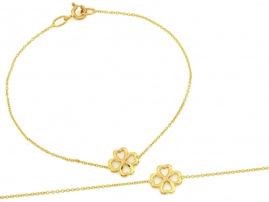 Bransoletka złota z koniczyną