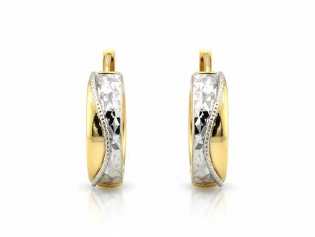 Diamentowane kolczyki złote koła