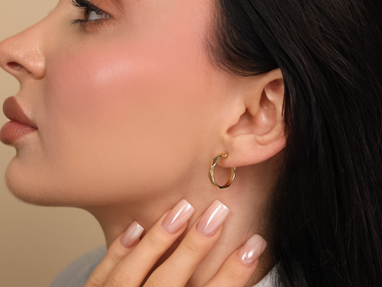 Kolczyki złote koła kółka zdobione