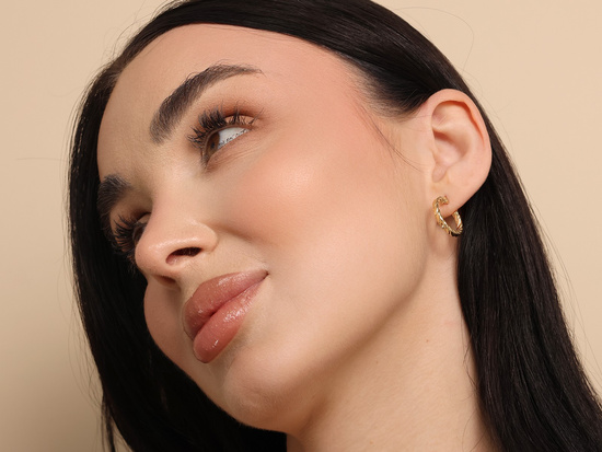 Kolczyki złote koła ozdobne skręcone 21mm