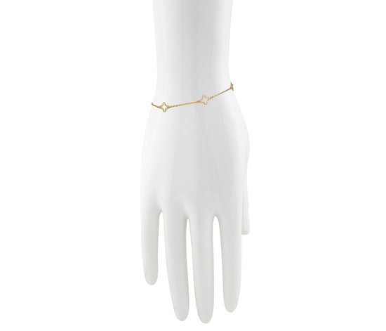 Złota bransoletka 585 - koniczynki