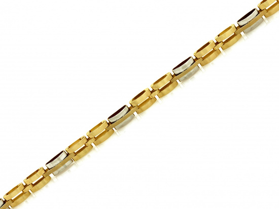 Bransoletka złota z dwukolorowych składanych elementów