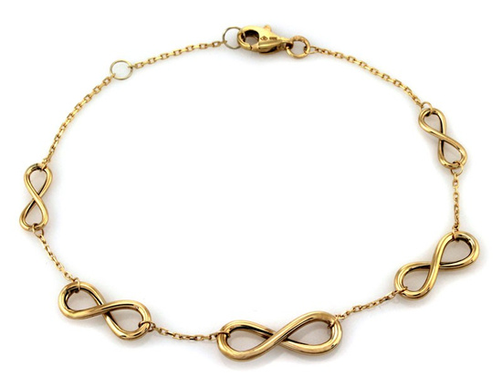 Bransoletka złota z nieskończonościami