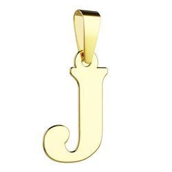 Złota literka J - zawieszka 585