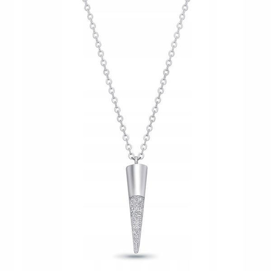 Naszyjnik srebrny 925 z diamentowymi cyrkoniami - fantazyjny