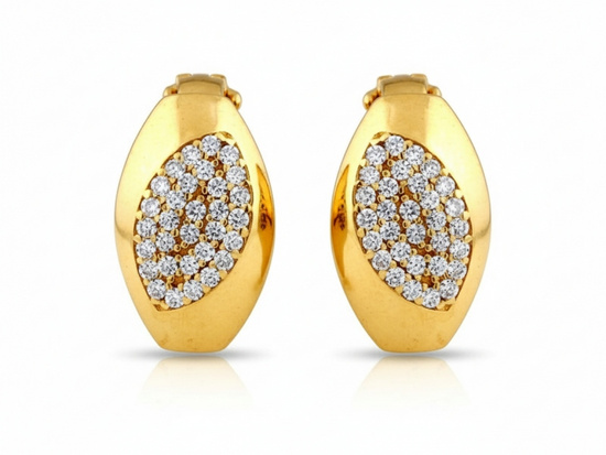 Kolczyki złote zdobione cyrkoniami wygodne zapięcie