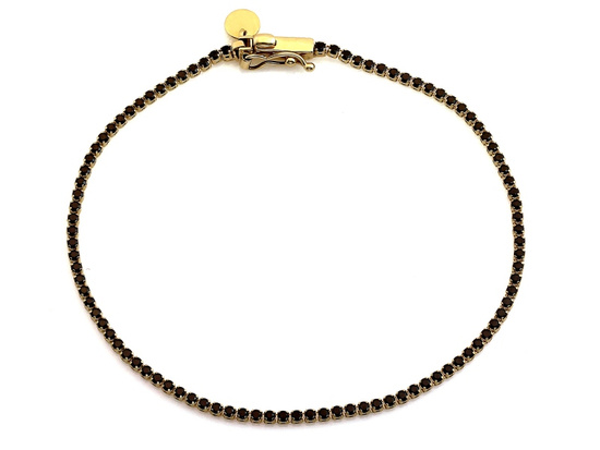 Bransoletka złota z czarnymi cyrkoniami