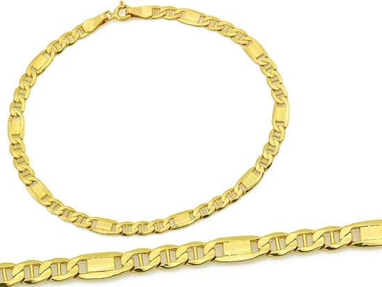 Łańcuszkowa bransoletka złota figaro 4.8mm