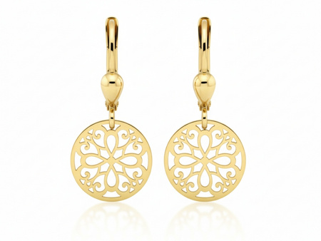 Ażurowe okragłe kolczyki wiszące