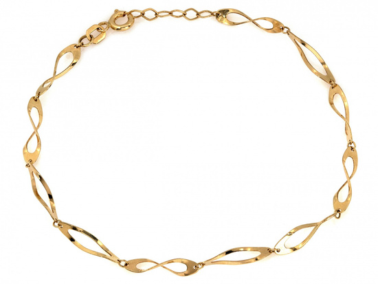 Bransoletka złota duże skręcone ogniwa