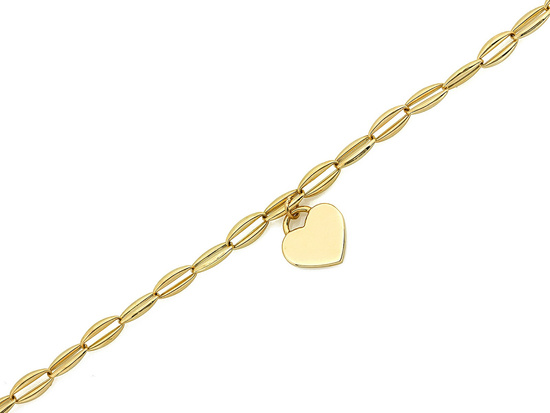 Bransoletka złota z wiszącym sercem