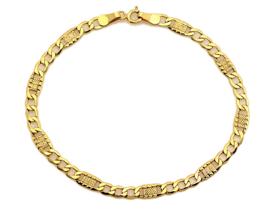 Złota bransoletka figaro błyszcząca