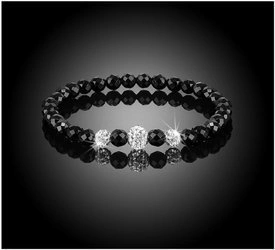 Bransoletka z naturalnego agatu z diamentowymi kryształami 