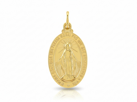 Złoty medalik niepokalana owalny