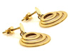 Kolczyki złote wiszące z trzech obręczy