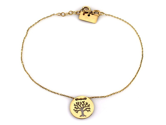 Bransoletka złota celebrytka z drzewkiem szczęścia