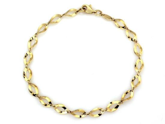 Bransoletka złota z wycinanych elementów